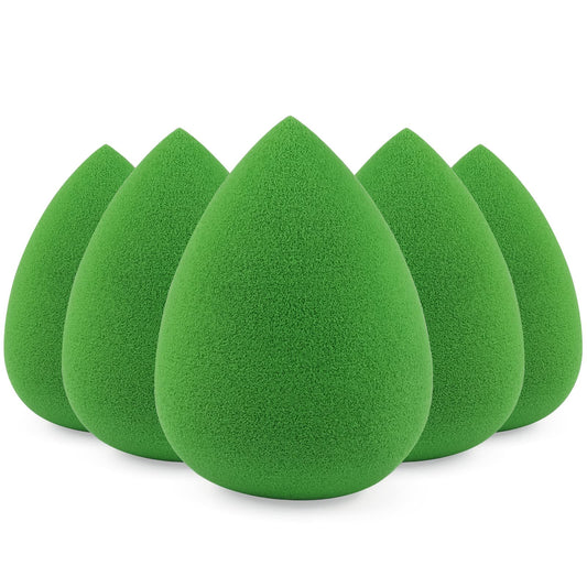 Beakey 5pcs Green Makeup Sponge Set for Liquid, Cream, Powder TK Popular
