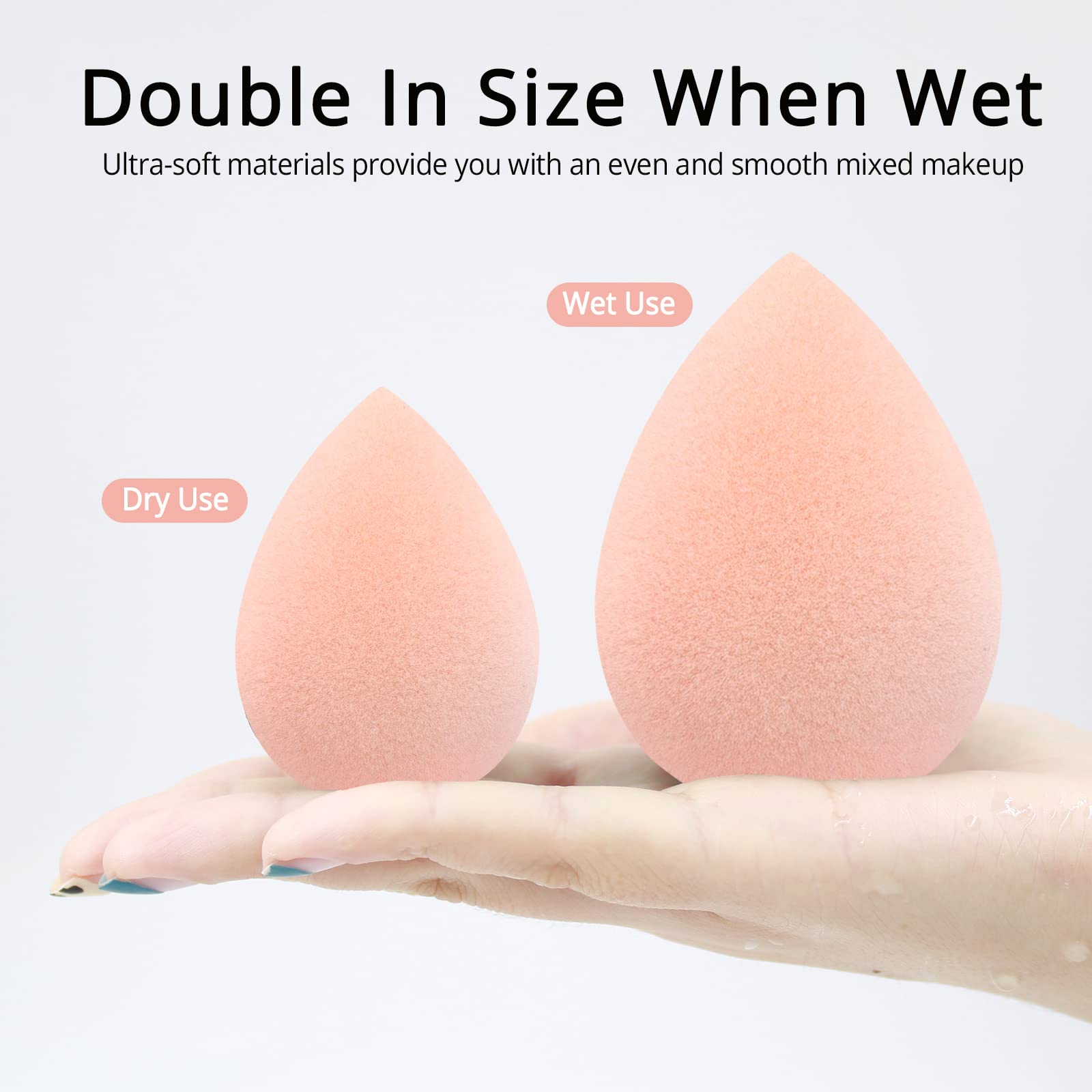 Beakey 5pcs Miracle Pink Makeup Sponge Set for Liquid, Cream, Powder TK Popular
